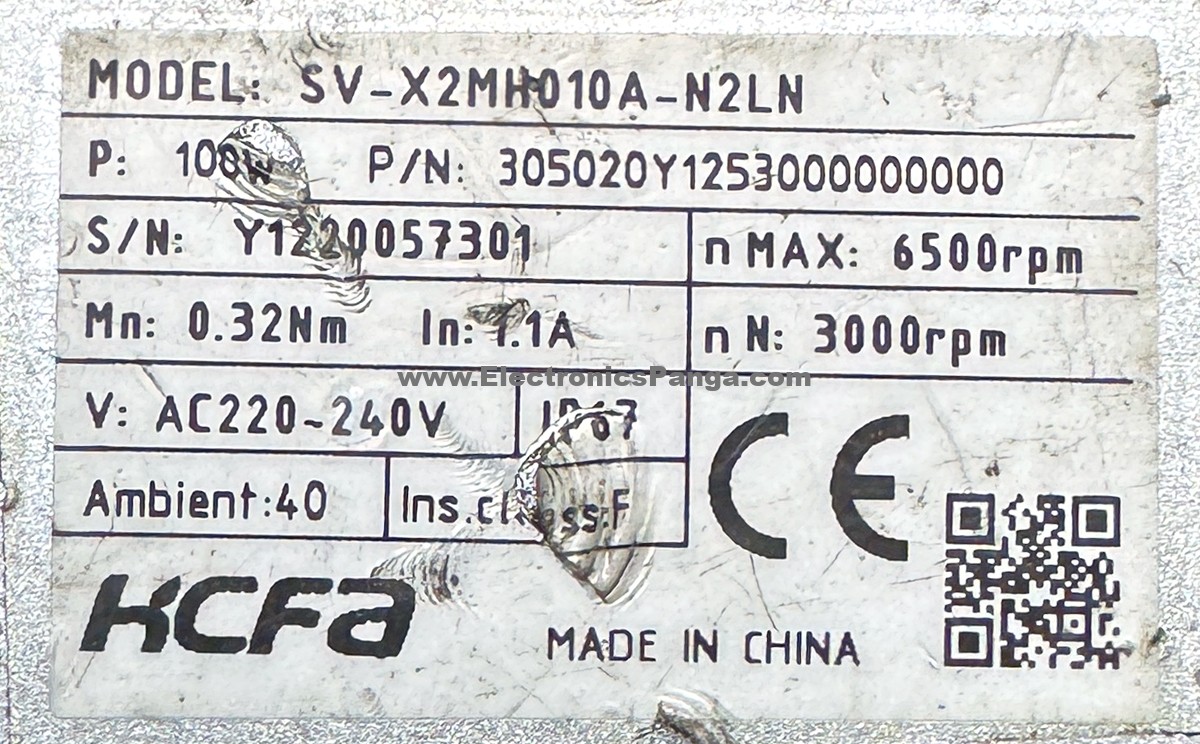 HCFA 100W (0.1Kw) SV-X2MH010A-N2LN AC Servo Motor SM1397 - Image 2