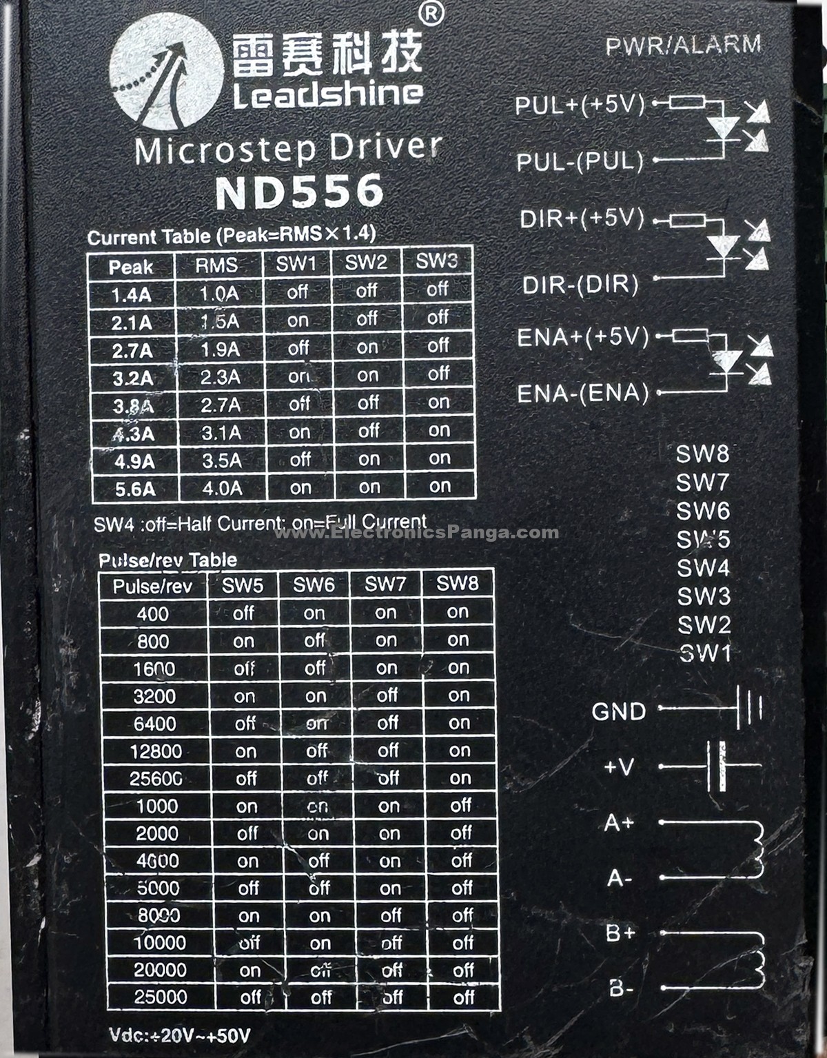 LEADSHINE ND556 20-50V/DC 5.6A 2-Phase Microstep Driver STD348 - Image 3