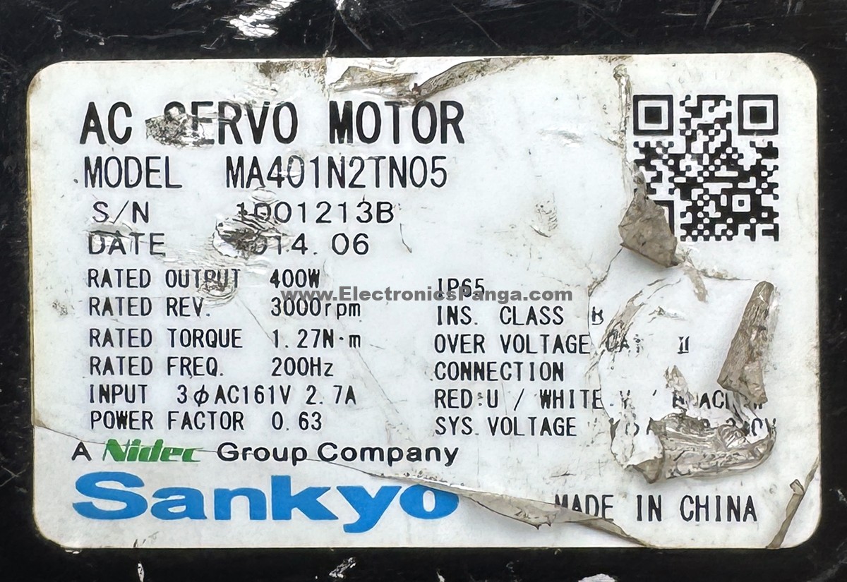 NIDEC SANKYO 400W (0.4Kw) MA401N2TN05 AC Servo Motor SM1418 - Image 2