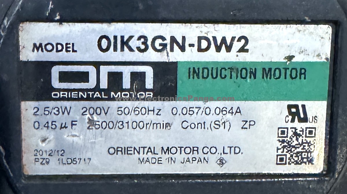 ORIENTAL MOTOR 0IK3GN-DW2 2.5/3W 200V 2500-3100Rpm Induction Motor DM189 - Image 2