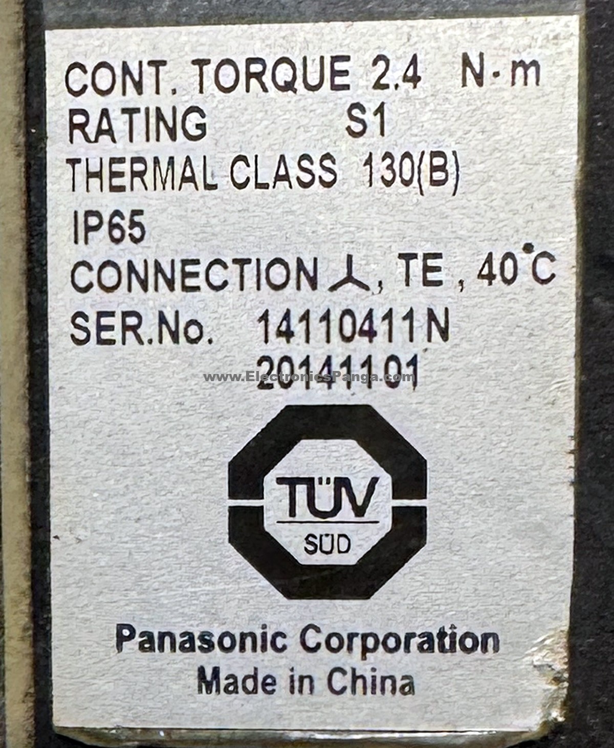 PANASONIC 750W (0.75Kw) MSMJ082G1U AC Servo Motor SM1424 - Image 3