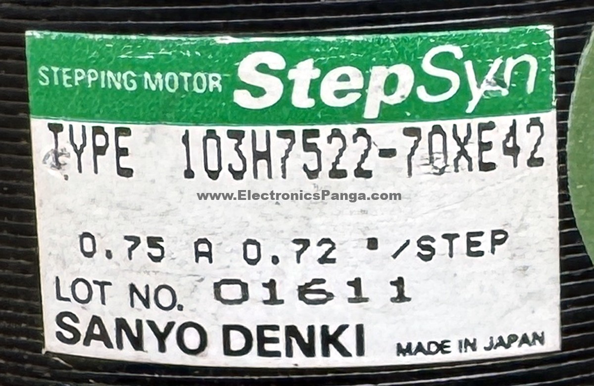 SANYO DENKI 103H7522-70XE42 Nema24 0.75A 0.72°/step Stepping Motor STM377 - Image 2