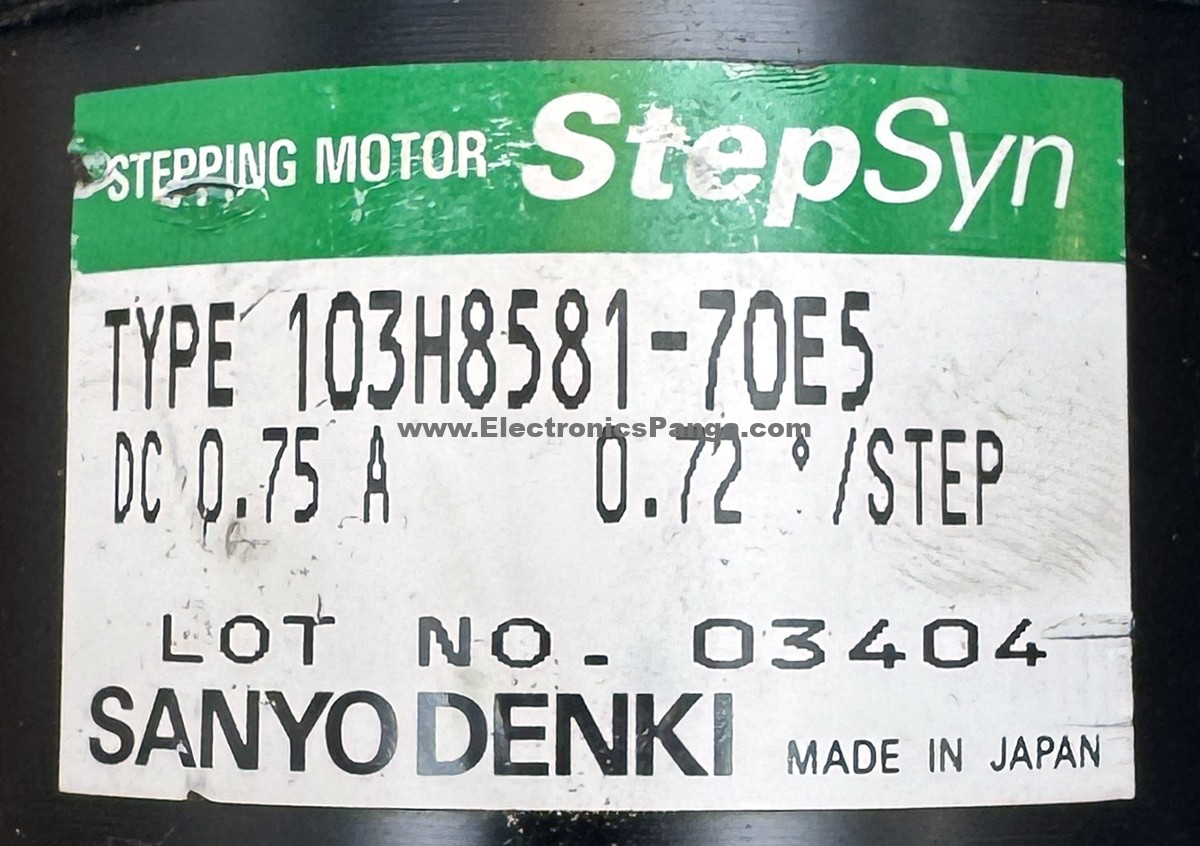 SANYO DENKI 103H8581-70E5 Nema34 0.75A 0.72°/step Stepping Motor STM380 - Image 2