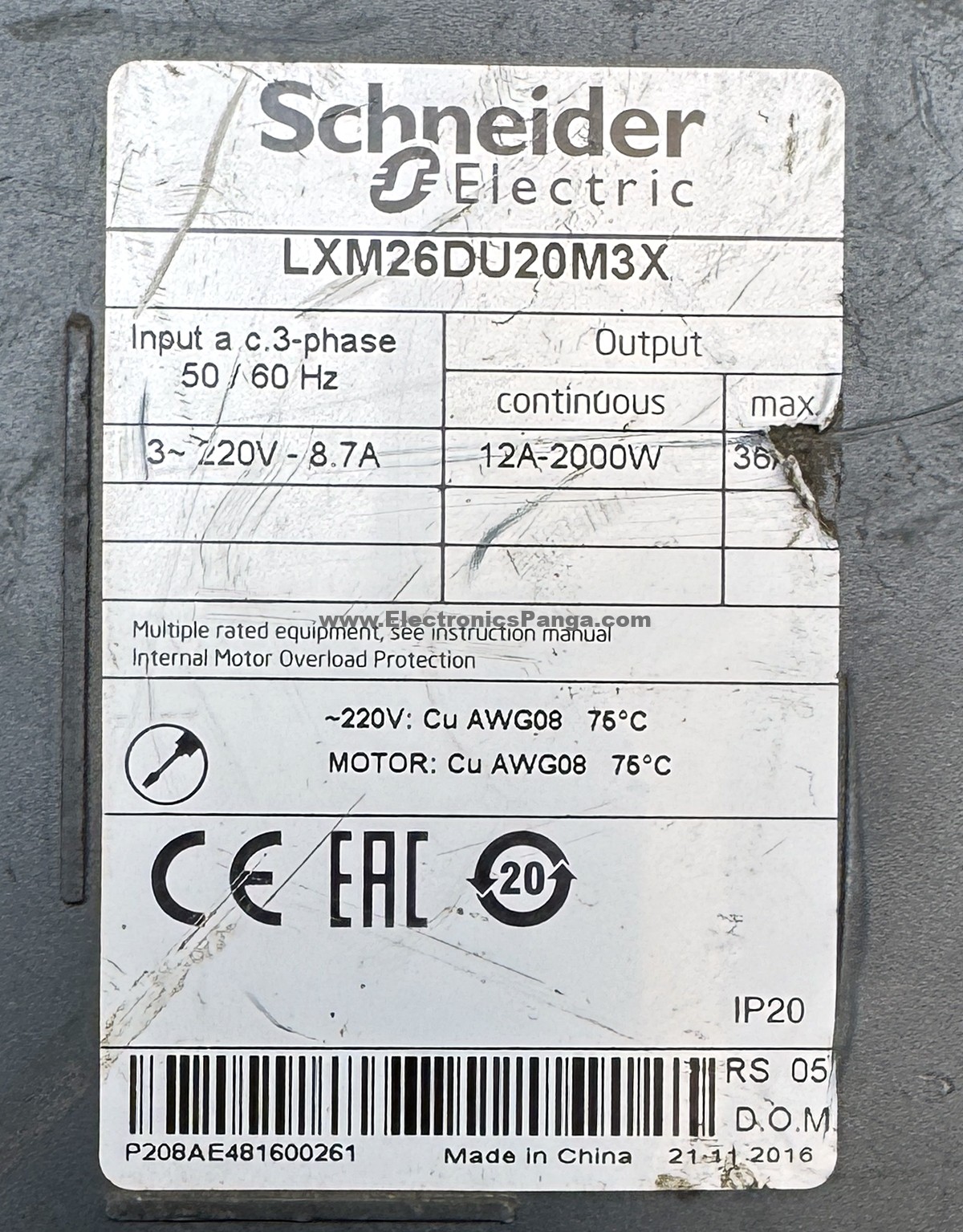 SCHNEIDER ELECTRIC 2Kw (2000W) LXM26DU20M3X AC Servo Driver SD1556 - Image 3