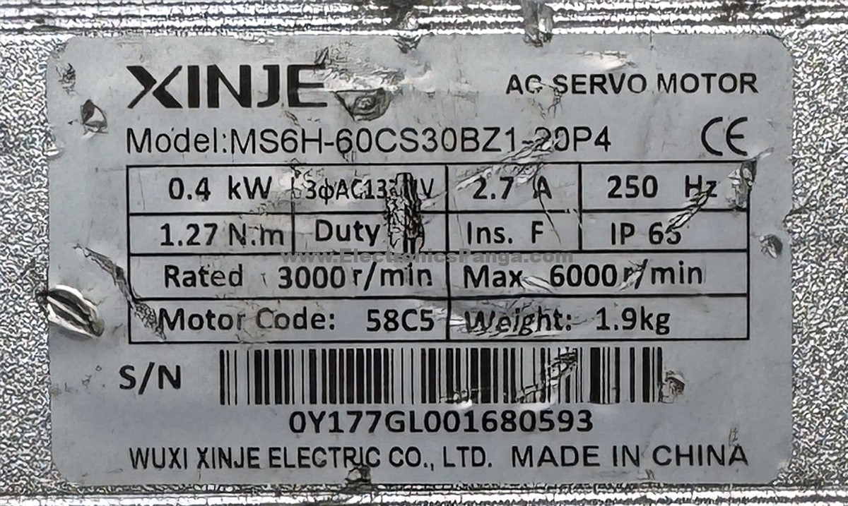 WUXI XINJE 0.4Kw (400W) MS6H-60CS30BZ1-20P4 AC Servo Motor SM1402 - Image 2