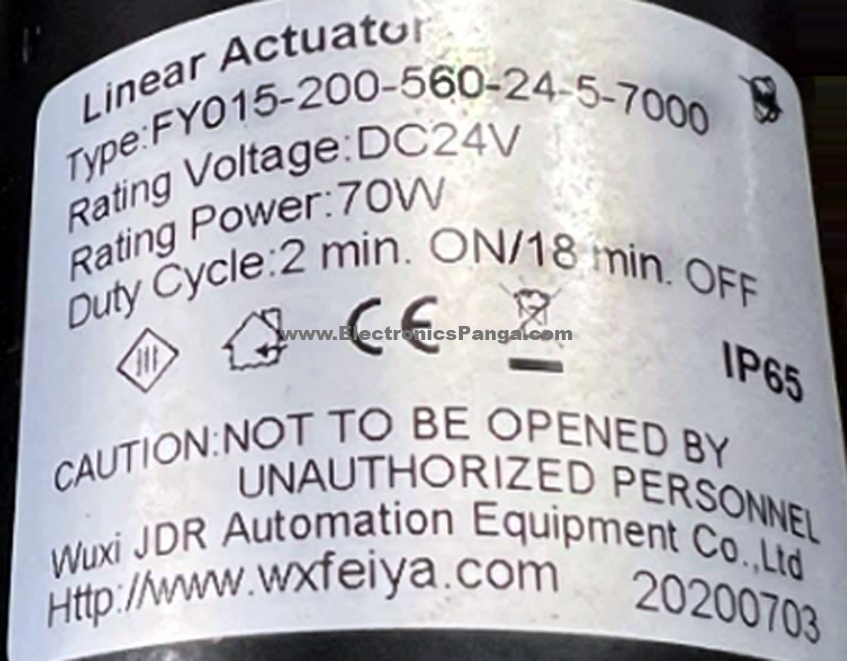 WXFEIYA FY015-200-560-24-5-7000 24V/DC 70w Linear Actuator 8inch Stroke DA71 - Image 2