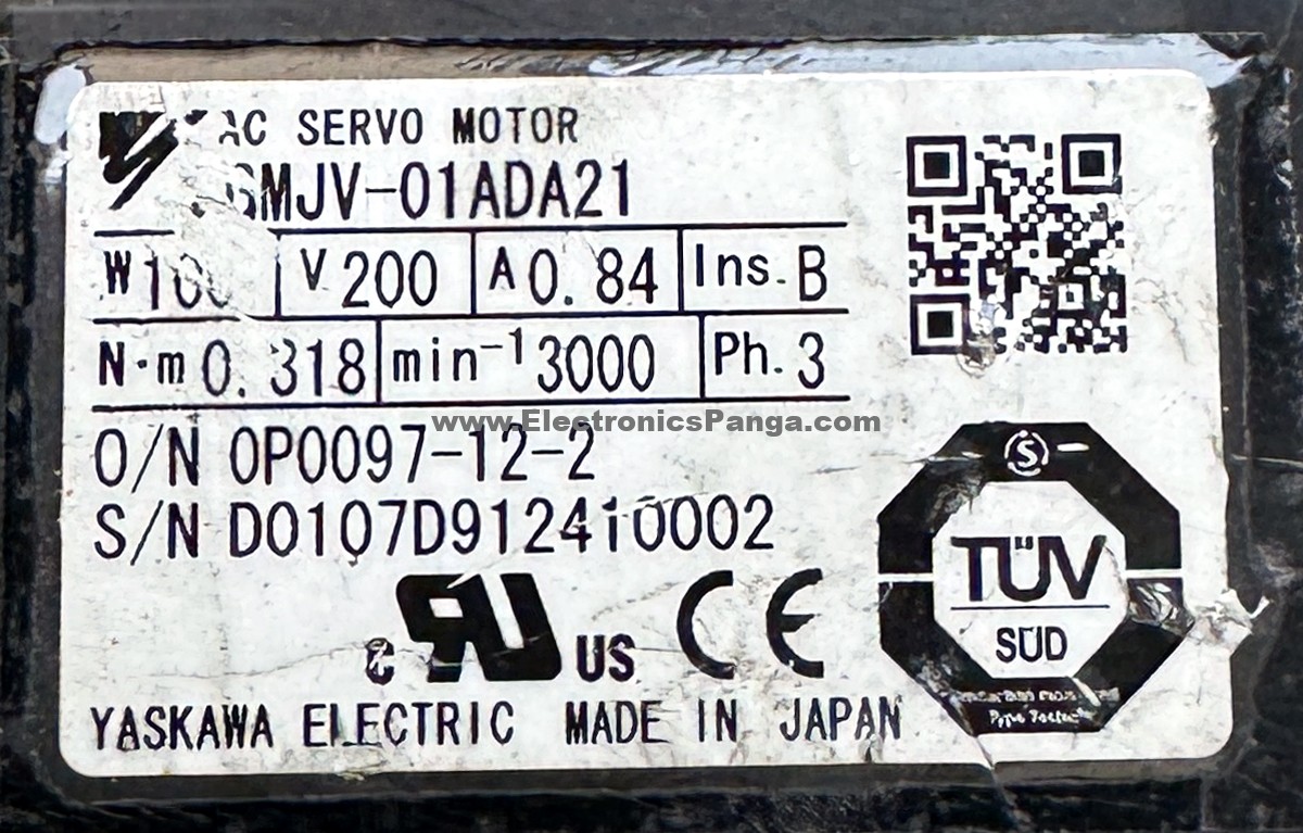 YASKAWA 100W (0.1Kw) SGMJV-01ADA21 AC Servo Motor SM1427 - Image 2