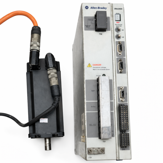 ALLEN-BRADLEY 2.2Kw (2200W) MPL-A430P-MK74AA AC Servo Motor + Driver 2098-IPD-030 MD348