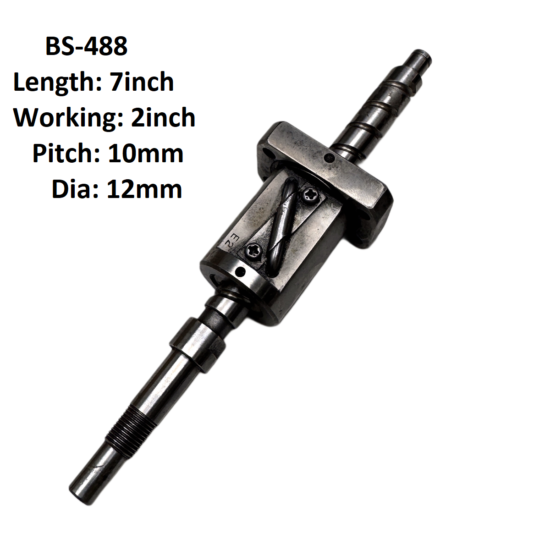 12X10 CNC Ball Screw With Nut 10mm Pitch 2inch Working And 7inch Length BS-488