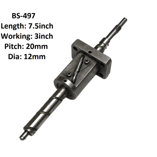 12X20 CNC Ball Screw With Nut 20mm Pitch 3inch Working And 7.5inch Length BS-497