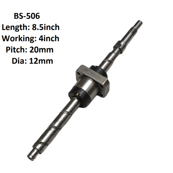 12X20 CNC Ball Screw With Nut 18mm Pitch 4inch Working And 8.5inch Length BS-506