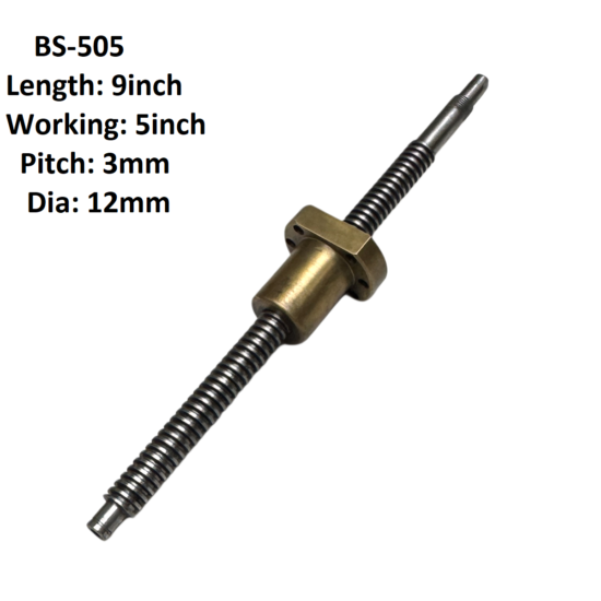 12X3 CNC Lead Screw With Nut 3mm Pitch 5inch Working And 9inch Length BS-505