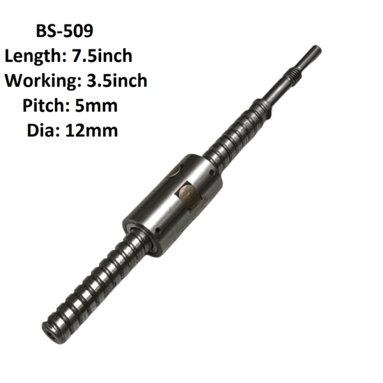 12X5 CNC Ball Screw With Nut 5mm Pitch 3.5inch Working And 7.5inch Length BS-509