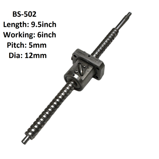 12X5 CNC Ball Screw With Nut 5mm Pitch 6inch Working And 9.5inch Length BS-502