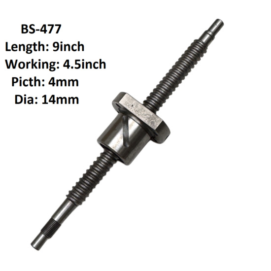 14X4 CNC Ball Screw With Nut 4mm Pitch 4.5inch Working and 9inch Length BS-477