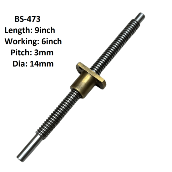 14X3 CNC Lead Screw With Nut 3mm Pitch 6inch Working and 9inch Length BS-473
