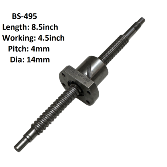 14X4 CNC Ball Screw With Nut 5mm Pitch 4.5inch Working And 8.5inch Length BS-495