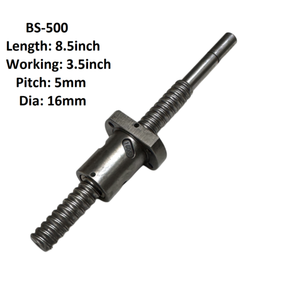 16X5 CNC Ball Screw With Nut 5mm Pitch 3.5inch Working And 8.5inch Length BS-500