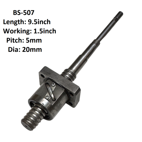 20X5 CNC Ball Screw With Nut 5mm Pitch 1.5inch Working And 9.5inch Length BS-507
