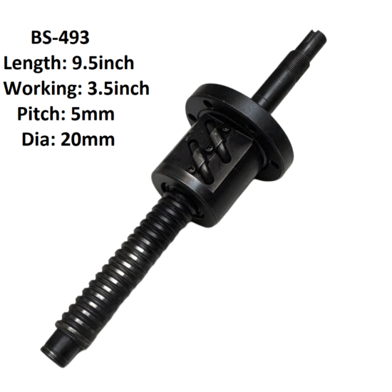 20X5 CNC Ball Screw With Nut 5mm Pitch 3.5inch Working And 9.5inch Length BS-493