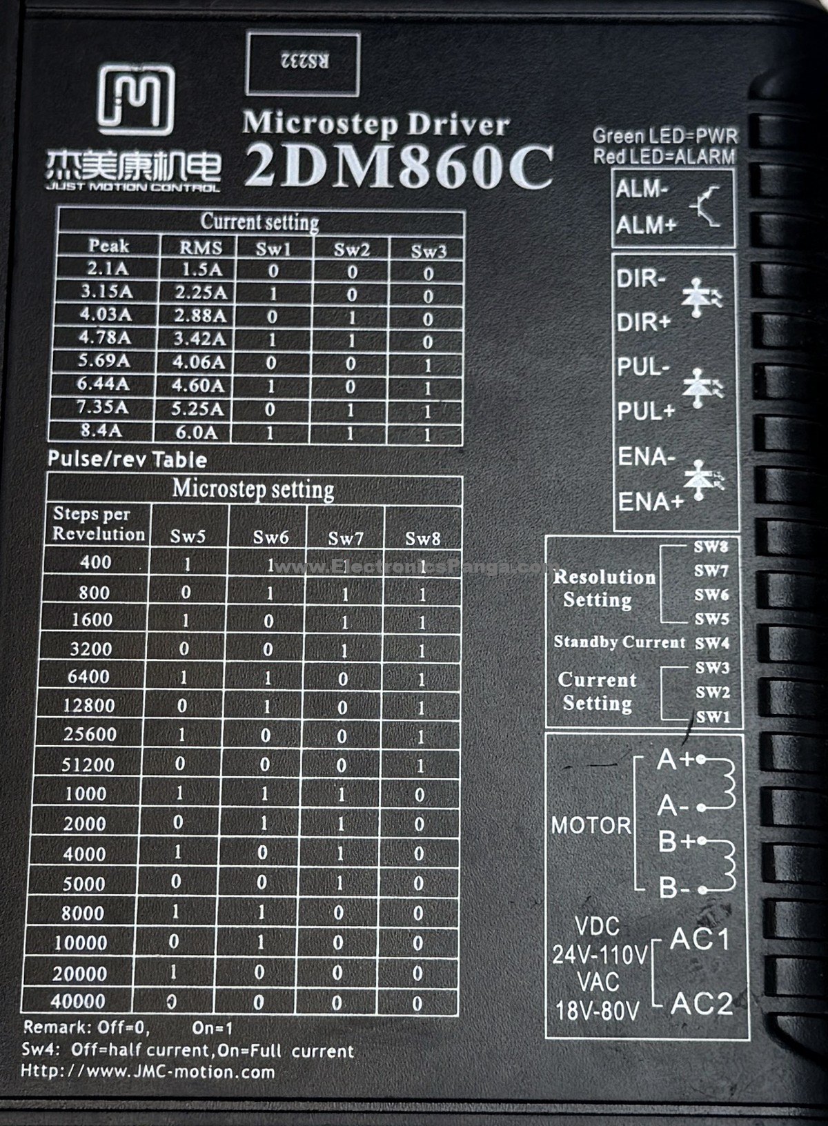 JMC 2DM860C 8.4A 2-Phase Microstep Driver STD354 - Image 4