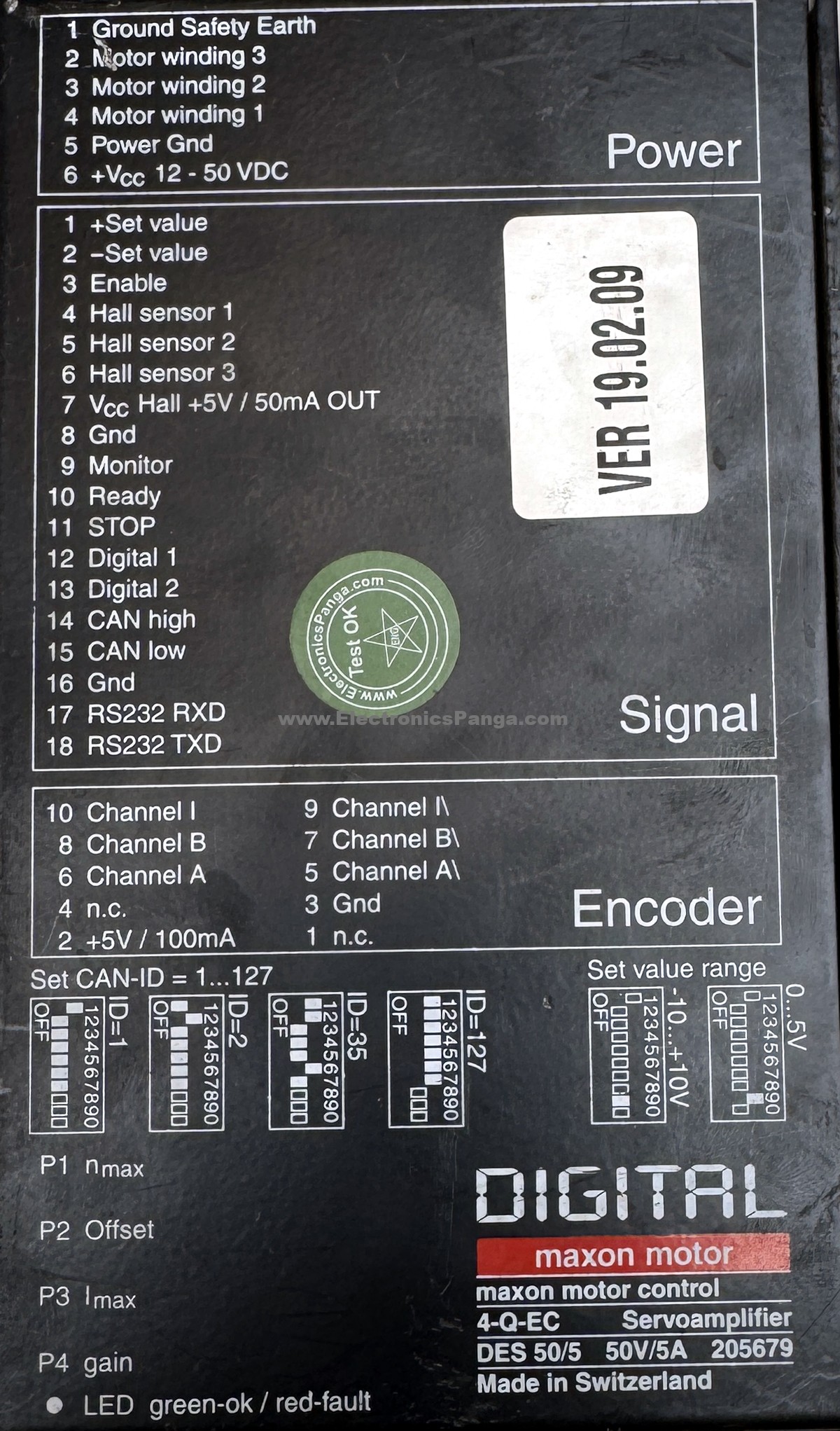 MAXON MOTOR DES 50/5 4-Q-EC Servoamplifier BLDC Driver DD32 - Image 2