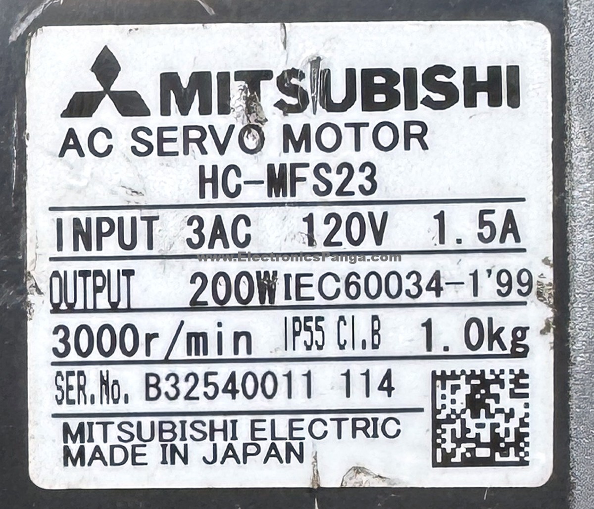 MITSUBISHI 200W (0.2Kw) HC-MFS23 AC Servo Motor SM1436 - Image 2