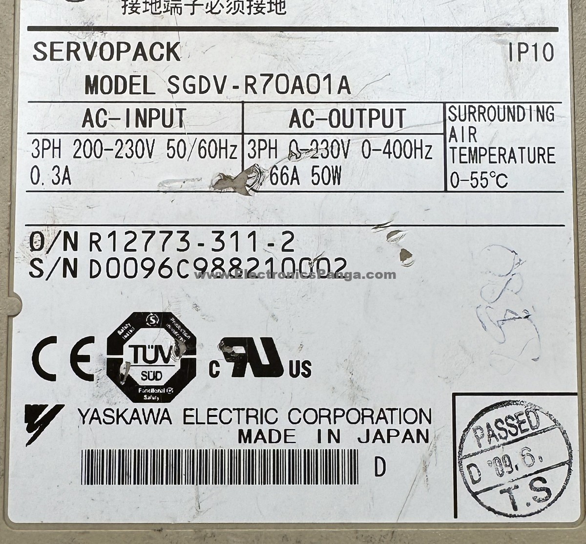 YASKAWA 50W (0.05Kw) SGDV-R70A01A AC Servo Driver SD1586 - Image 4