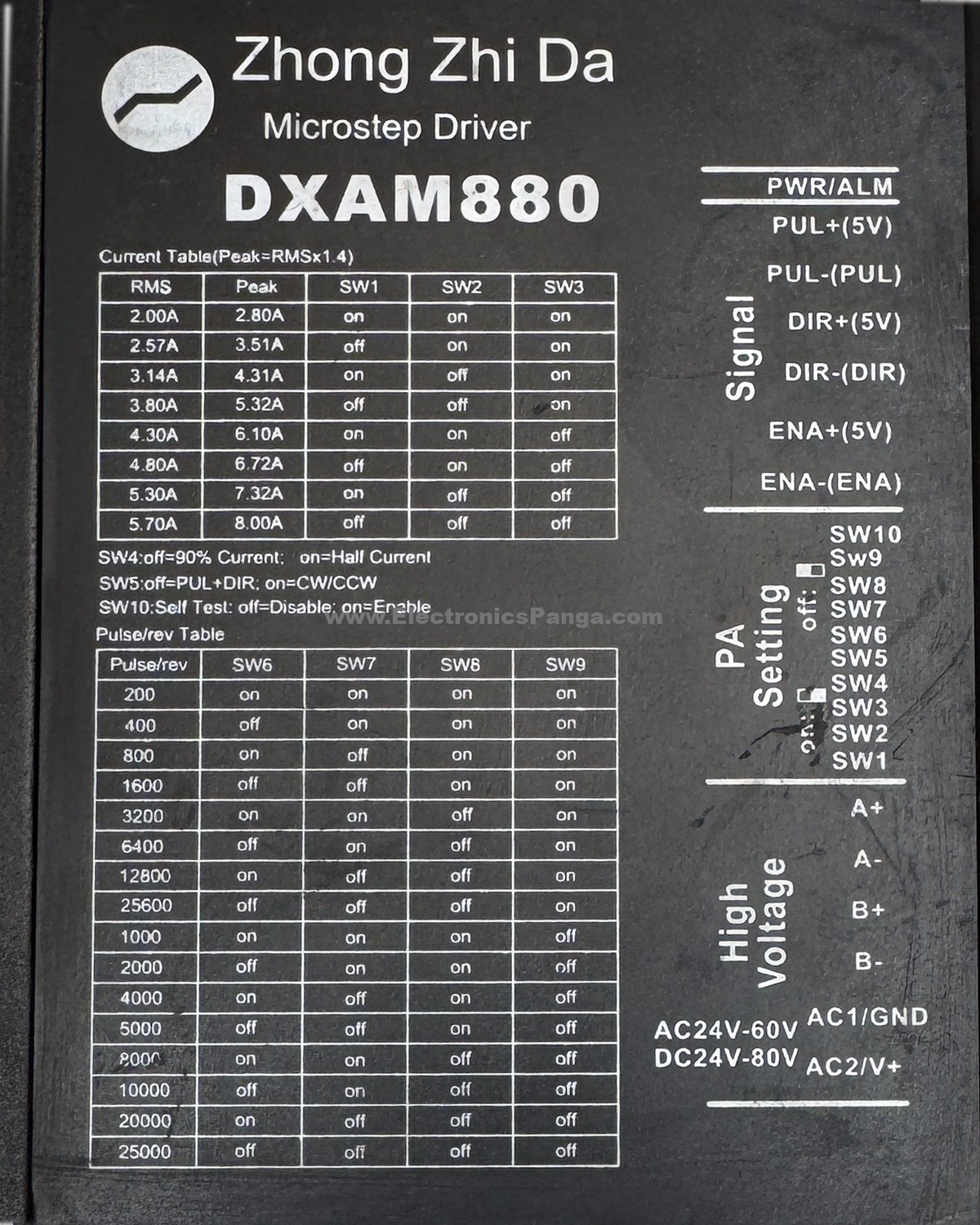 ZHONG ZHI DA DXAM880 2-Phase 5.70A Microstep Driver STD356 - Image 3