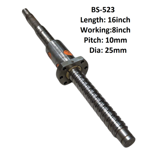 25X10 CNC Ball Screw With Nut 10mm Pitch 8inch Working And 16inch Length BS-523