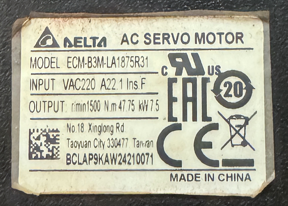 DELTA 7.5Kw (7500W) ECM-B3M-LA1875R31 AC Servo Motor SM1466 - Image 2