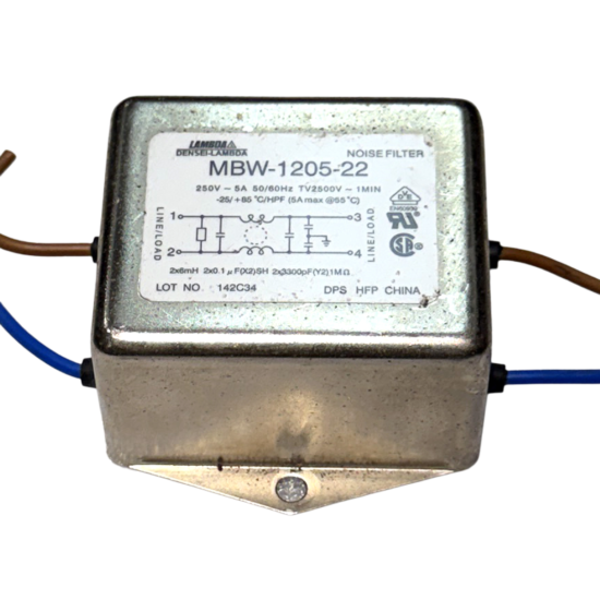 DENSEI-LAMBDA MBW-1205-22 250V 5A Noise Filter F124