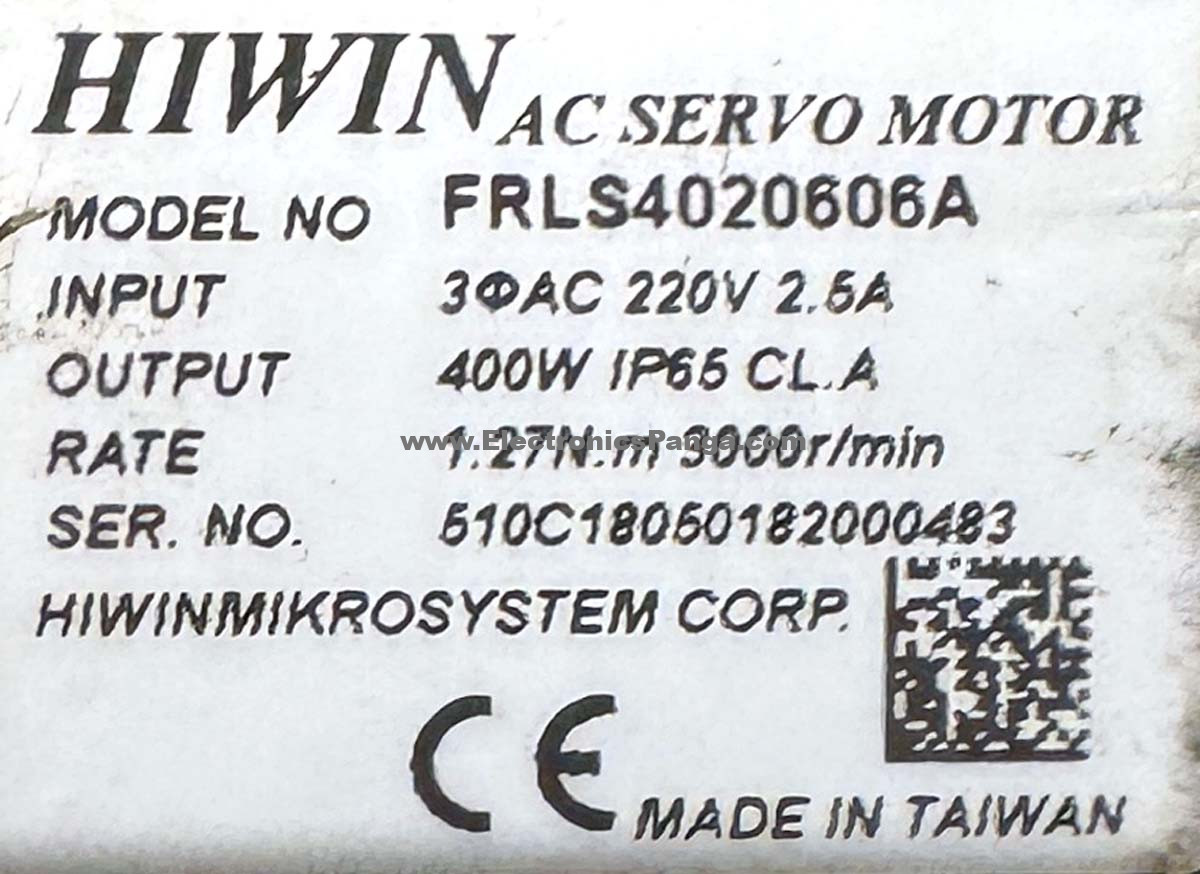 HIWIN 0.4Kw (400W) FRLS4020606A AC Servo Motor SM1456 - Image 2