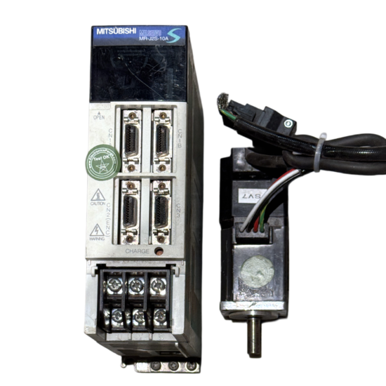 MITSUBISHI 0.1Kw (100W) HC-MFS13 AC Servo Motor + MR-J2S-10A Driver MD380
