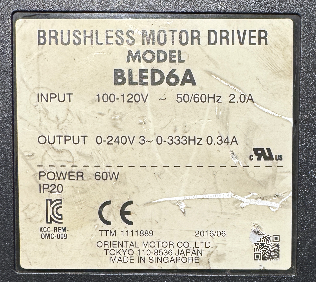 ORIENTAL MOTOR 60W (0.06Kw) BLED6A BLDC Motor Driver DD34 - Image 3
