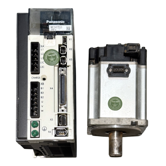 PANASONIC 0.75Kw (750W) MSME082G1A AC Servo Motor + MCDHT3520 Driver MD372