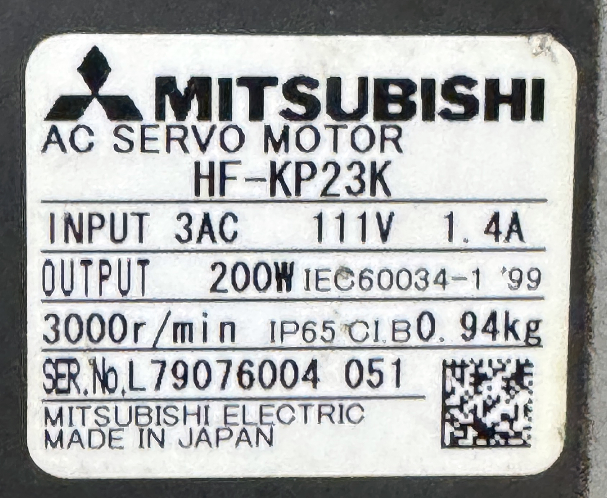 MITSUBISHI 200W (0.2Kw) HF-KP23K AC Servo Motor SM1463 - Image 2