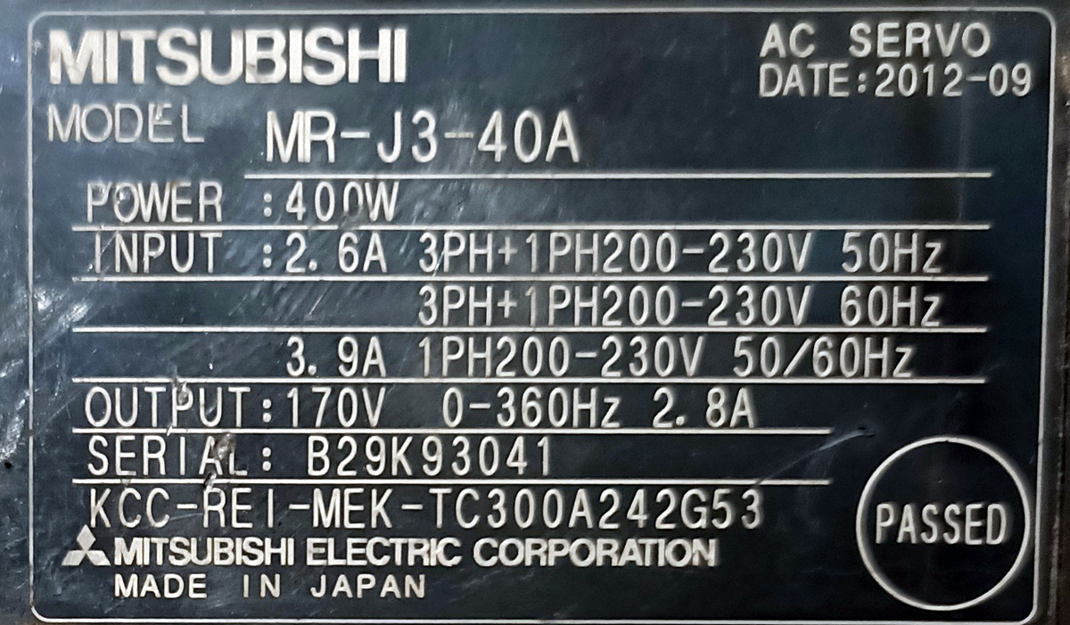 MITSUBISHI 400W (0.4Kw) HF-KP43B AC Servo Motor + MR-J3-40A Driver MD384 - Image 10