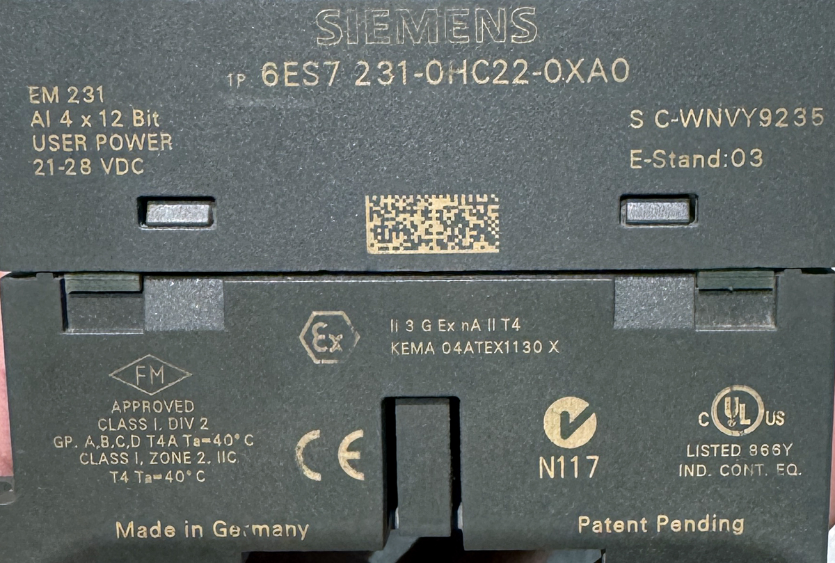 SIEMENS 6ES7 231-0HC22-0XA0 Analog Input Expansion Module (PLC) PL321 - Image 3