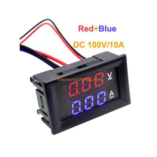 DSN-VC288 DC 100V 10A Voltmeter Ammeter Blue + Red LED