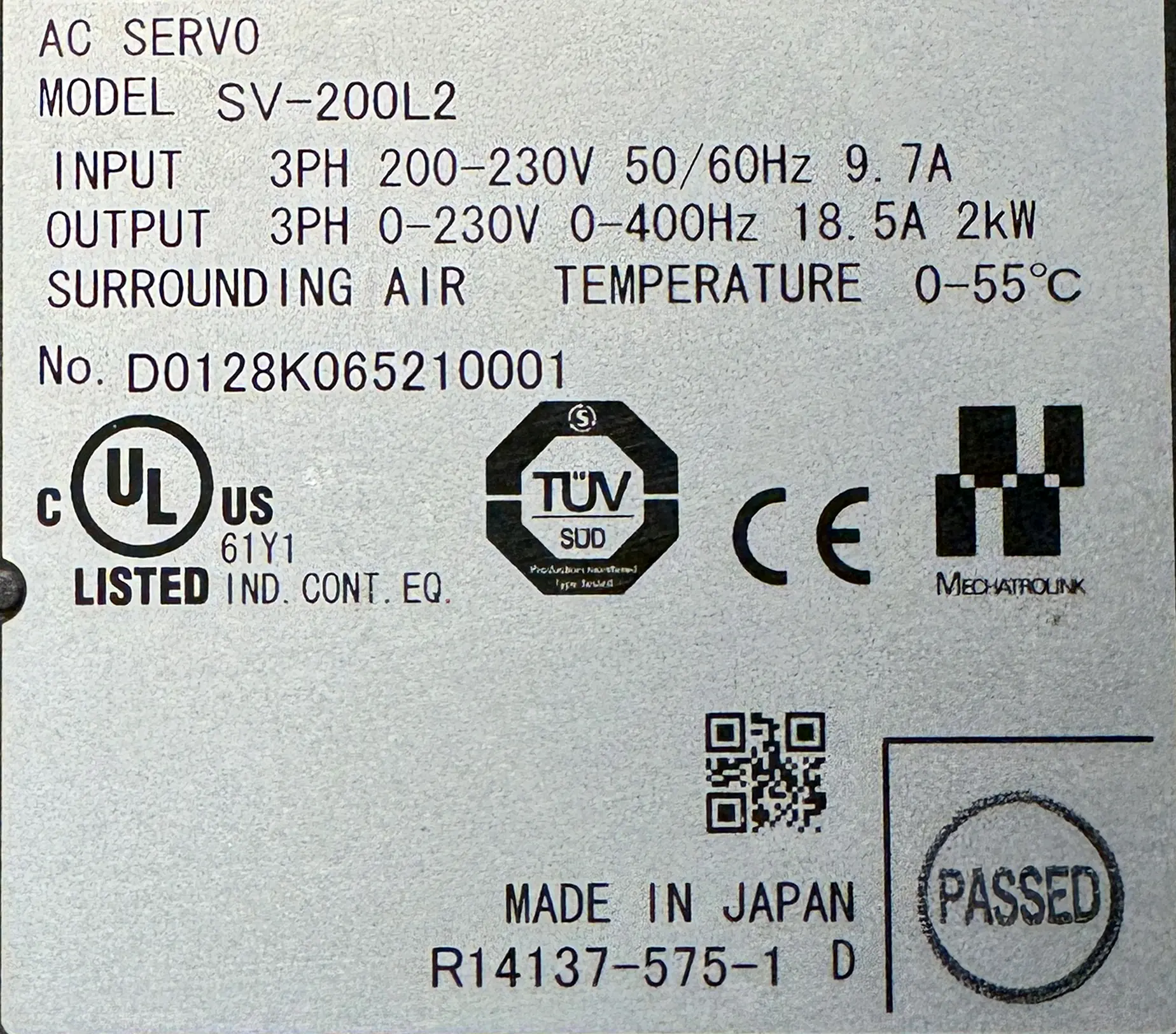 KEYENCE 2kw (2000w) SV-200L2 AC Servo Driver SD1705 - Image 4