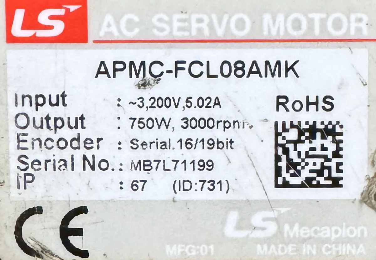 LS MECAPION 0.75kw (750w) APMC-FCL08AMK AC Servo Driver SM1536 - Image 2