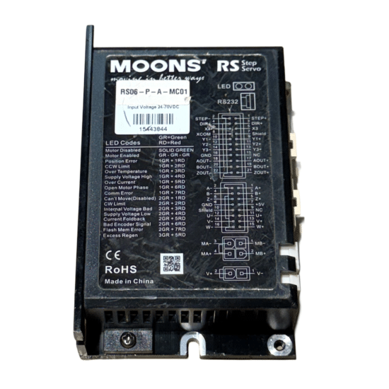 MOONS RS06-P-A-MC01 24-70V/DC Closed Loop Stepper Driver STD379
