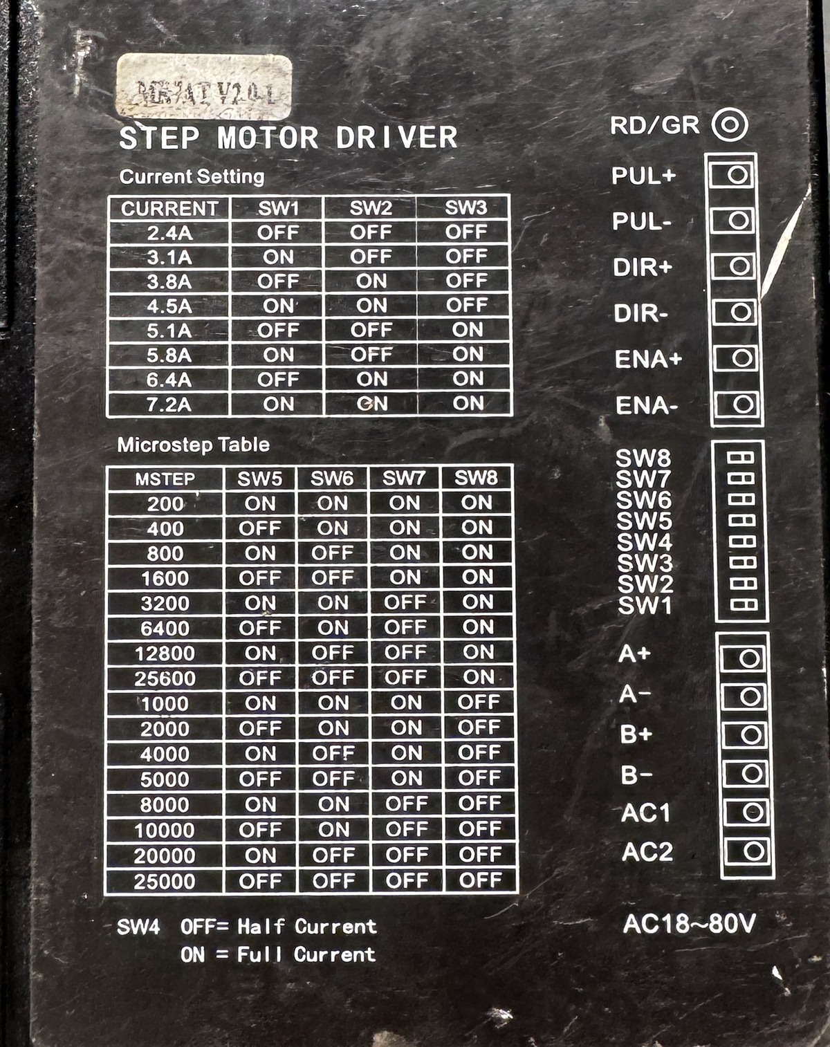 18-80V 7.2A Stepper Motor Driver STD388 - Image 2
