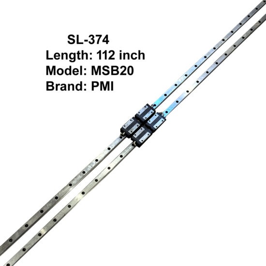 CNC PMI MSB20 Double Linear Slides with Four Bearings 112inch Length SL-374