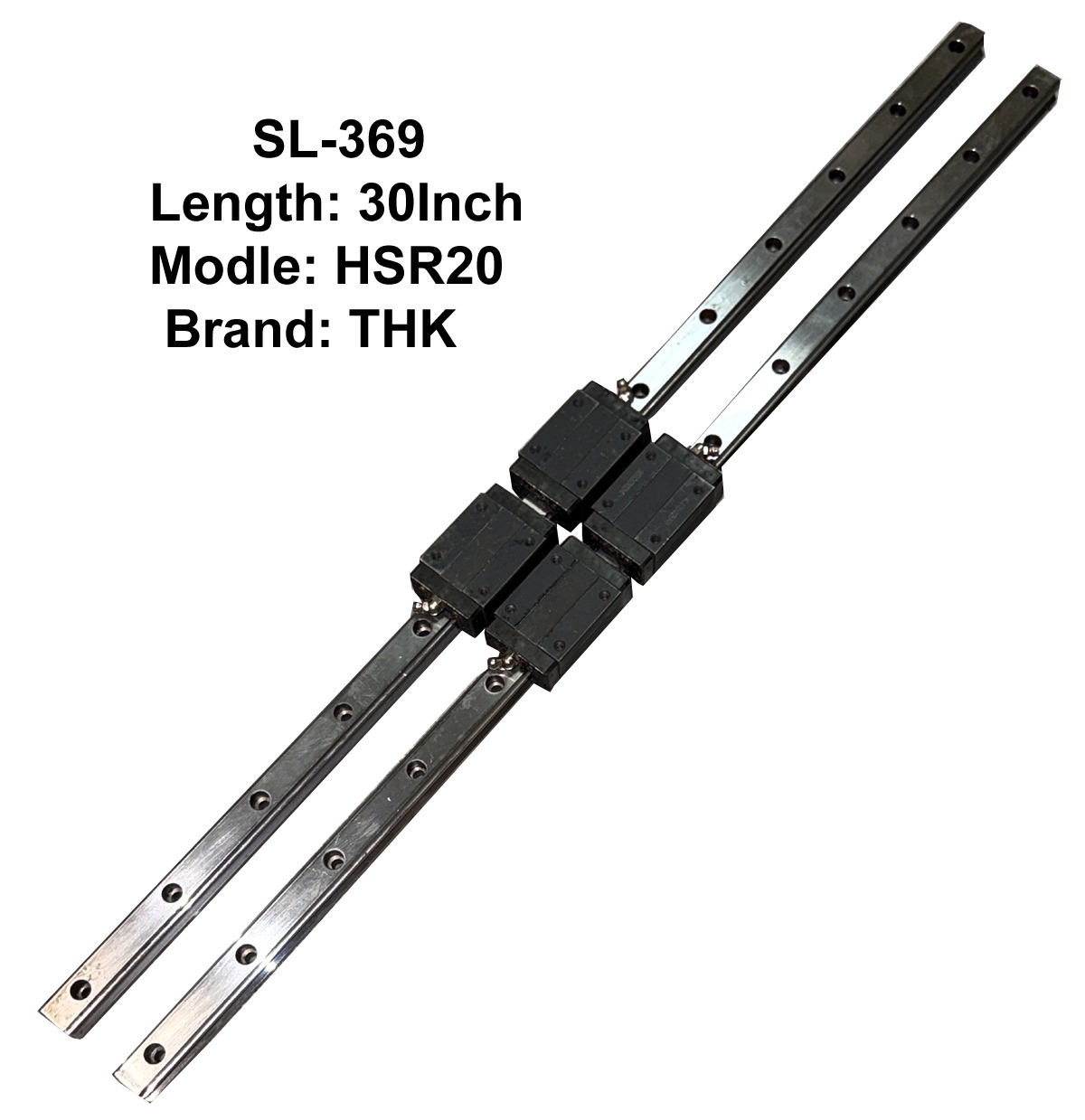CNC THK HSR20 Double Linear Slides with Four Bearings 30inch Length SL-369