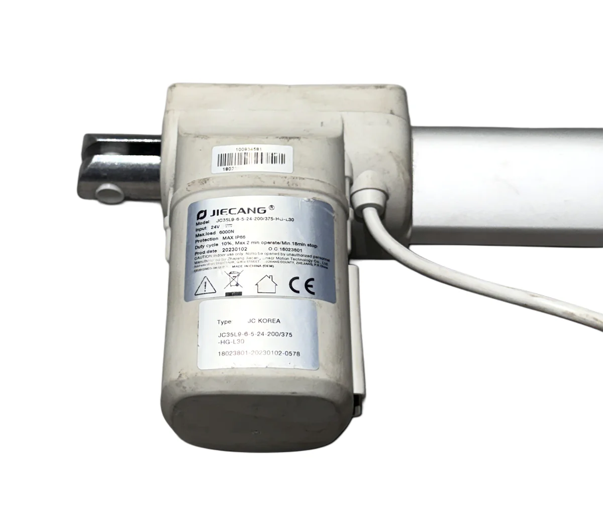 JIECANG JC35L9-6-5-24-200/375-HG-L30 24V/DC Linear Actuator 8inch Stroke DA80 - Image 5
