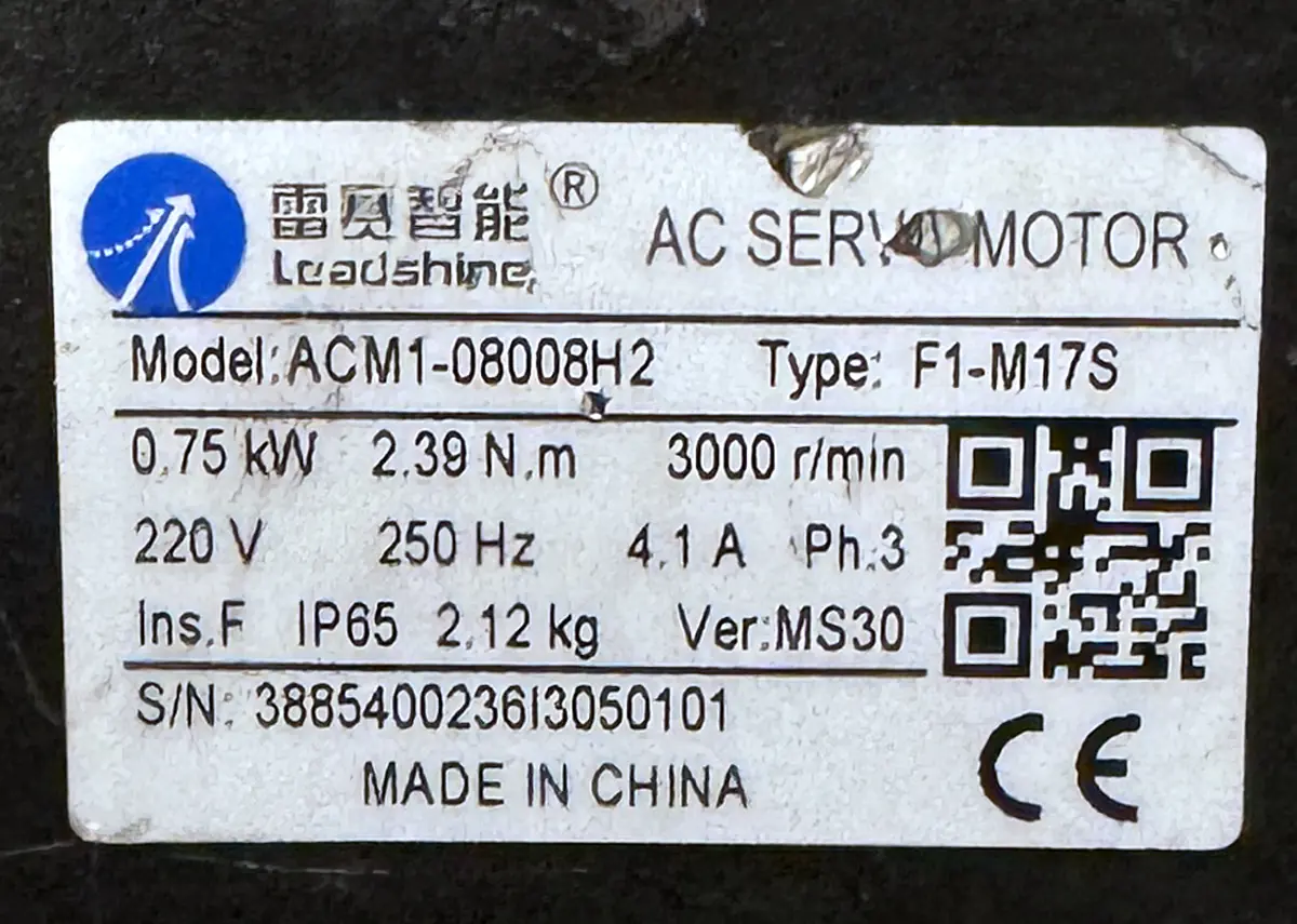 LEADSHINE 0.75Kw (750W) ACM1-08008H2-F1-M17S AC Servo Motor + L7-750 Driver MD445 - Image 3