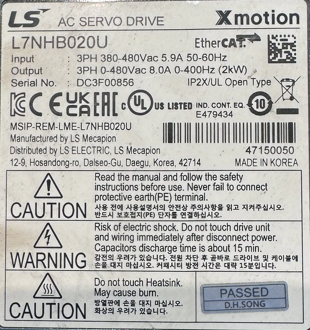 LS 2.0kw(2000w) L7NHB020U AC Servo driver SD1753 - Image 4