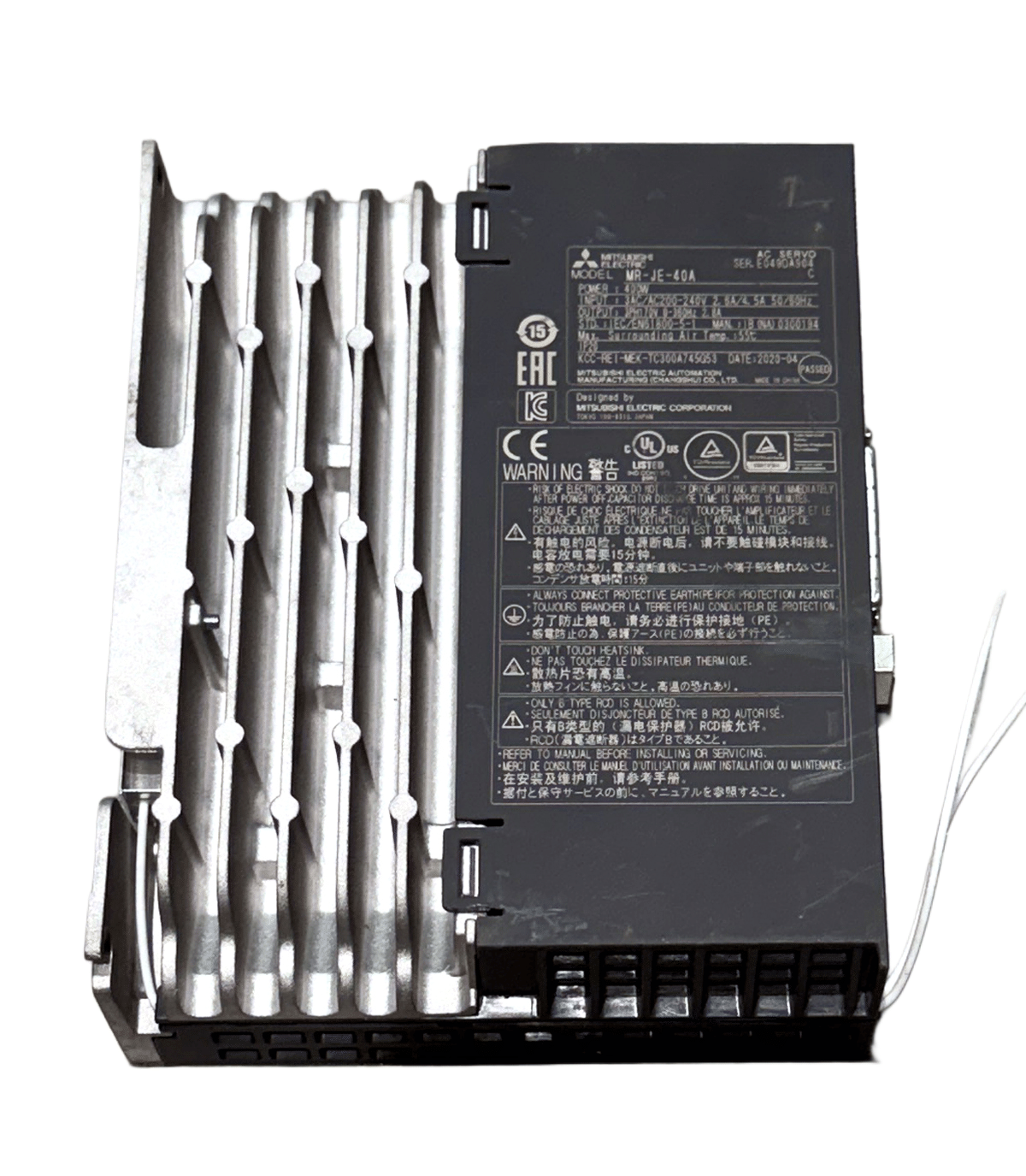 MITSUBISHI 0.4Kw (400W) HG-KR43J AC Servo Motor + MR-JE-40A Driver MD451 - Image 10